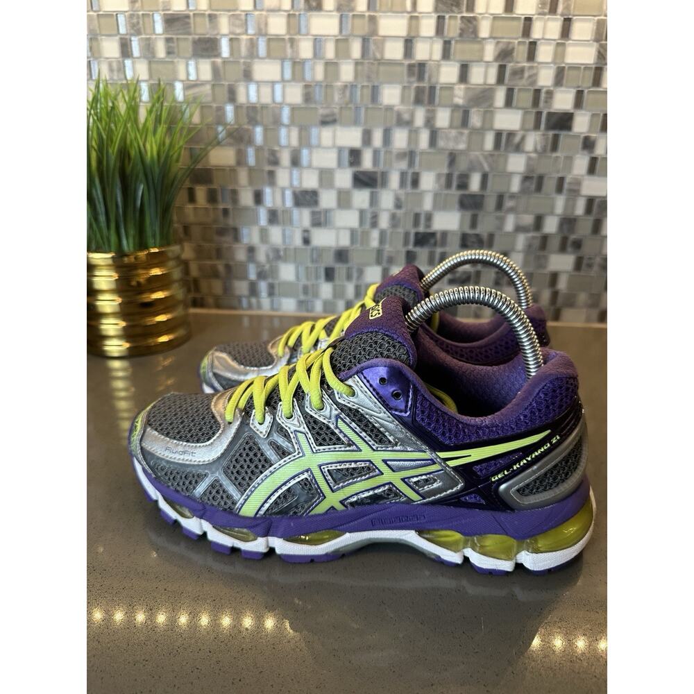 ASICS GEL Kayano 21 Women’s US 7.5 EU 39 Gray Purple Running Shoes T4H7N - Picture 12 of 16